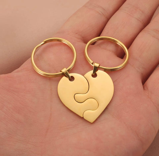 Set de Llavero para novios,amigas, familia, regalo perfecto para cumpleaños, estilo corazón, para el día del amor, día del padre, Springtok, nuevo hogar, accesorios para hombres y mujeres, diversión al aire libre, acero inoxidable