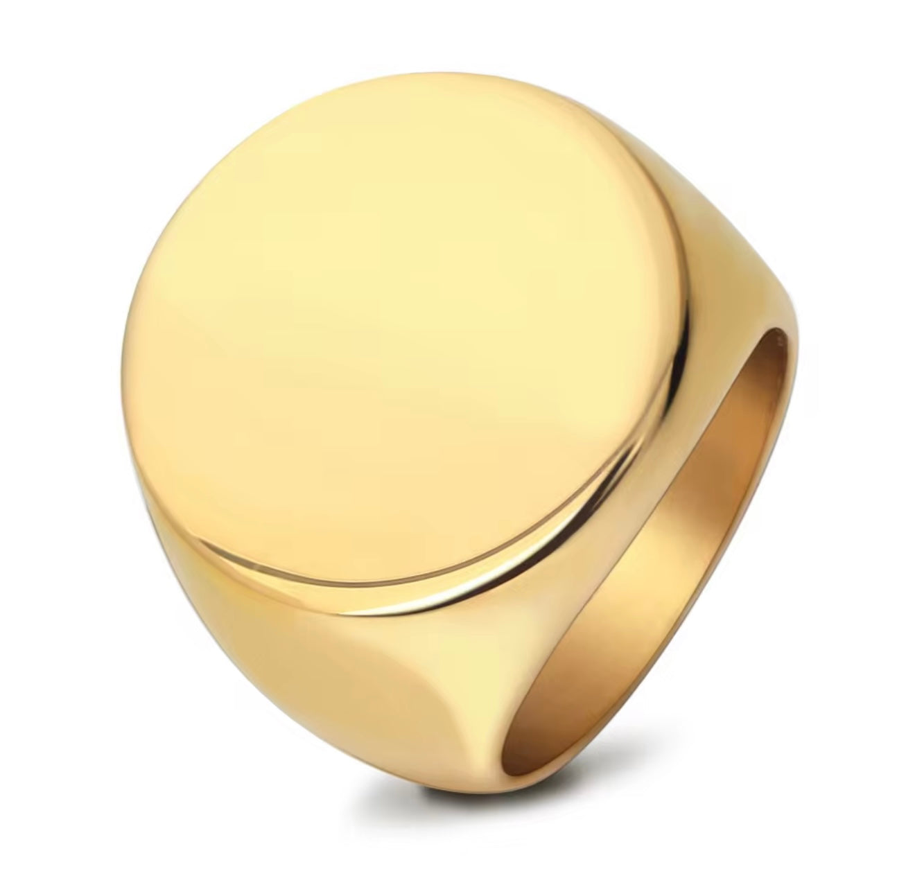 Didiray Anillo liso de Acero inoxidable para Hombre y mujer con logotipo Personalizado banado en Oro y Plata para joyería de Moda