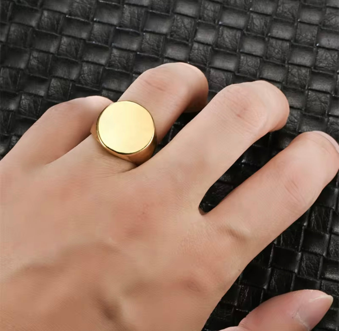 Didiray Anillo liso de Acero inoxidable para Hombre y mujer con logotipo Personalizado banado en Oro y Plata para joyería de Moda