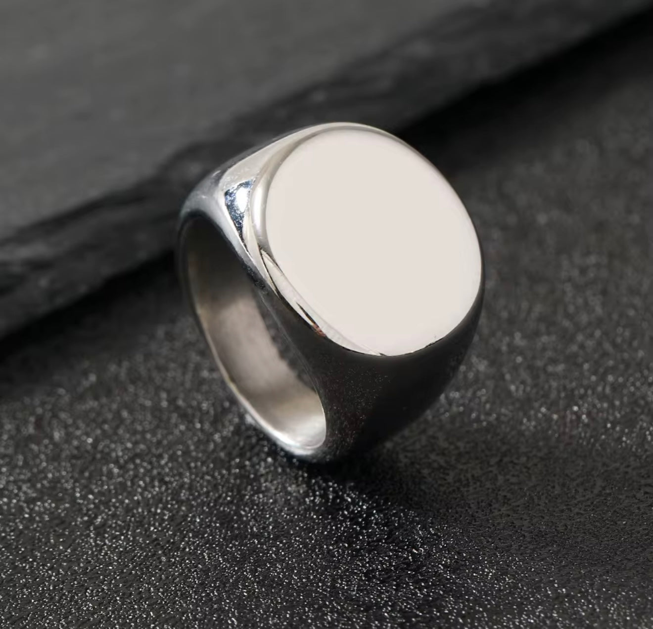 Didiray Anillo liso de Acero inoxidable para Hombre y mujer con logotipo Personalizado banado en Oro y Plata para joyería de Moda