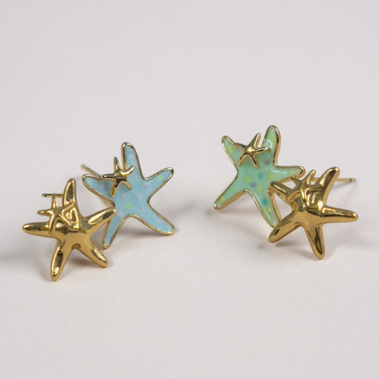 Pendientes de estrella Didiray chapados en oro de 14 quilates con revestimiento de metal duradero, regalo para tu mejor amiga.