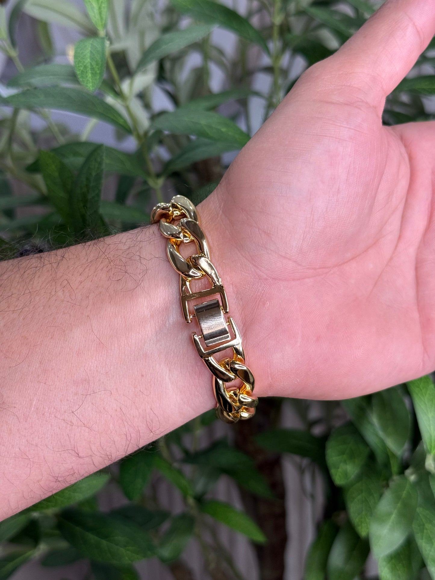 Didiray - Chapado en oro de 14 k, pulsera de hombre de hombre customizable  acabado premium y durabilidad, brillo duradero, regalo de joyería elegante, regalo para hombre