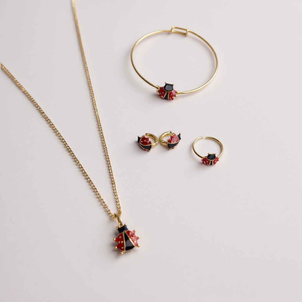 DIDIRAY chapada en oro de 14 k, set de mariquitas acabado premium reforzado, joyería de brillo duradero.