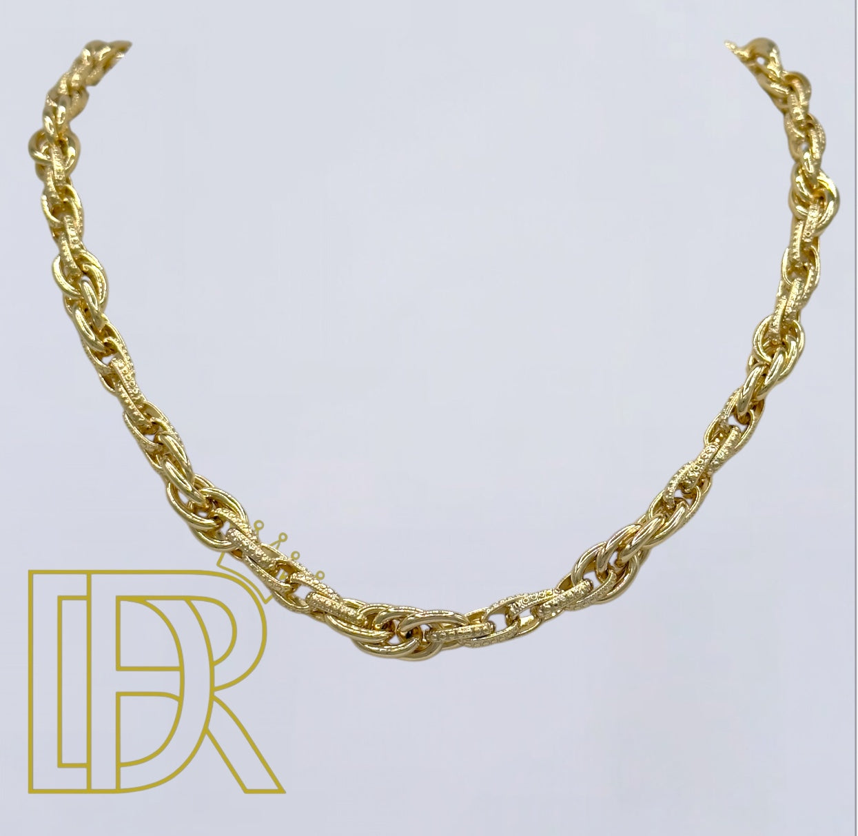 Gargantilla DIDIRAY chapada en oro de 14 k con diseño clásico de cadena veneciana, elegante y duradera, acabado prémium y brillo duradero.