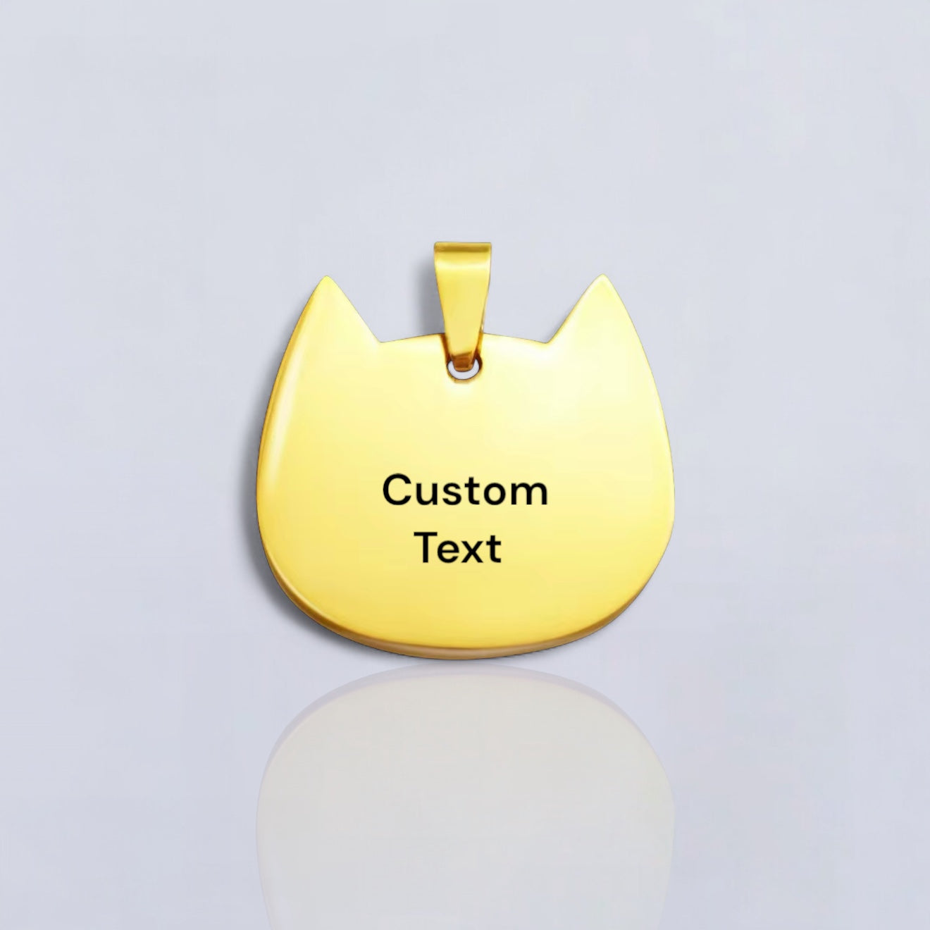 Etiqueta de identificación para mascotas de acero inoxidable, etiqueta personalizada para perros y gatos, texto personalizado grabado en ambos lados en hueso o figura de gato