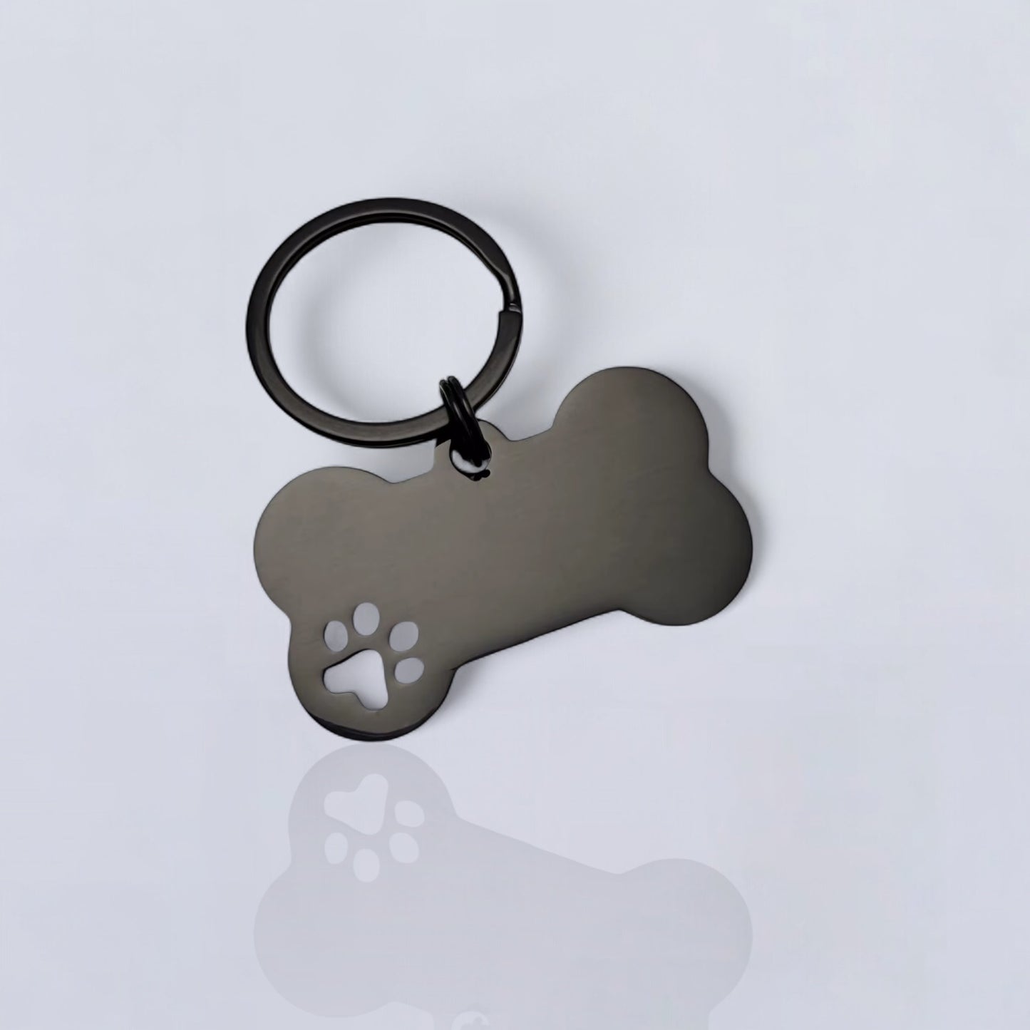 Etiqueta de identificación para mascotas de acero inoxidable, etiqueta personalizada para perros y gatos, texto personalizado grabado en ambos lados en hueso o figura de gato