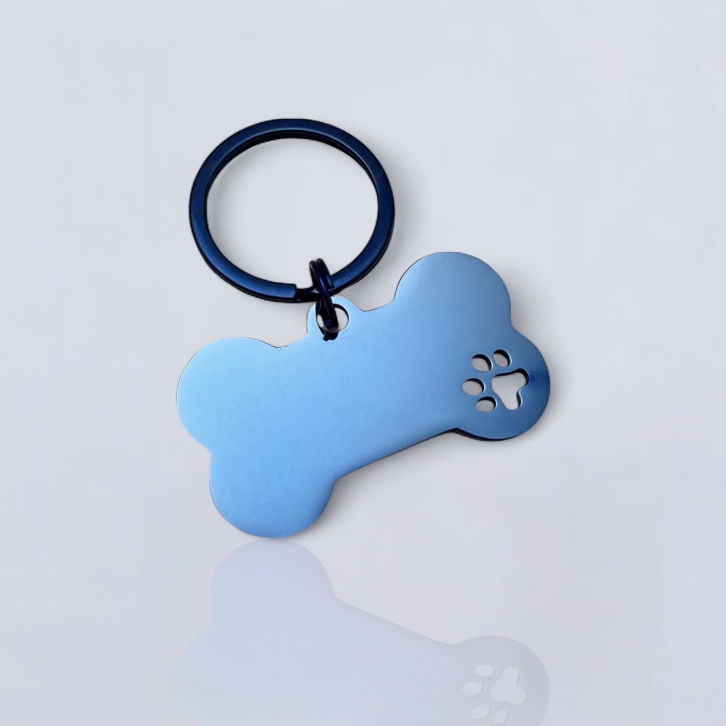 Etiqueta de identificación para mascotas de acero inoxidable, etiqueta personalizada para perros y gatos, texto personalizado grabado en ambos lados en hueso o figura de gato