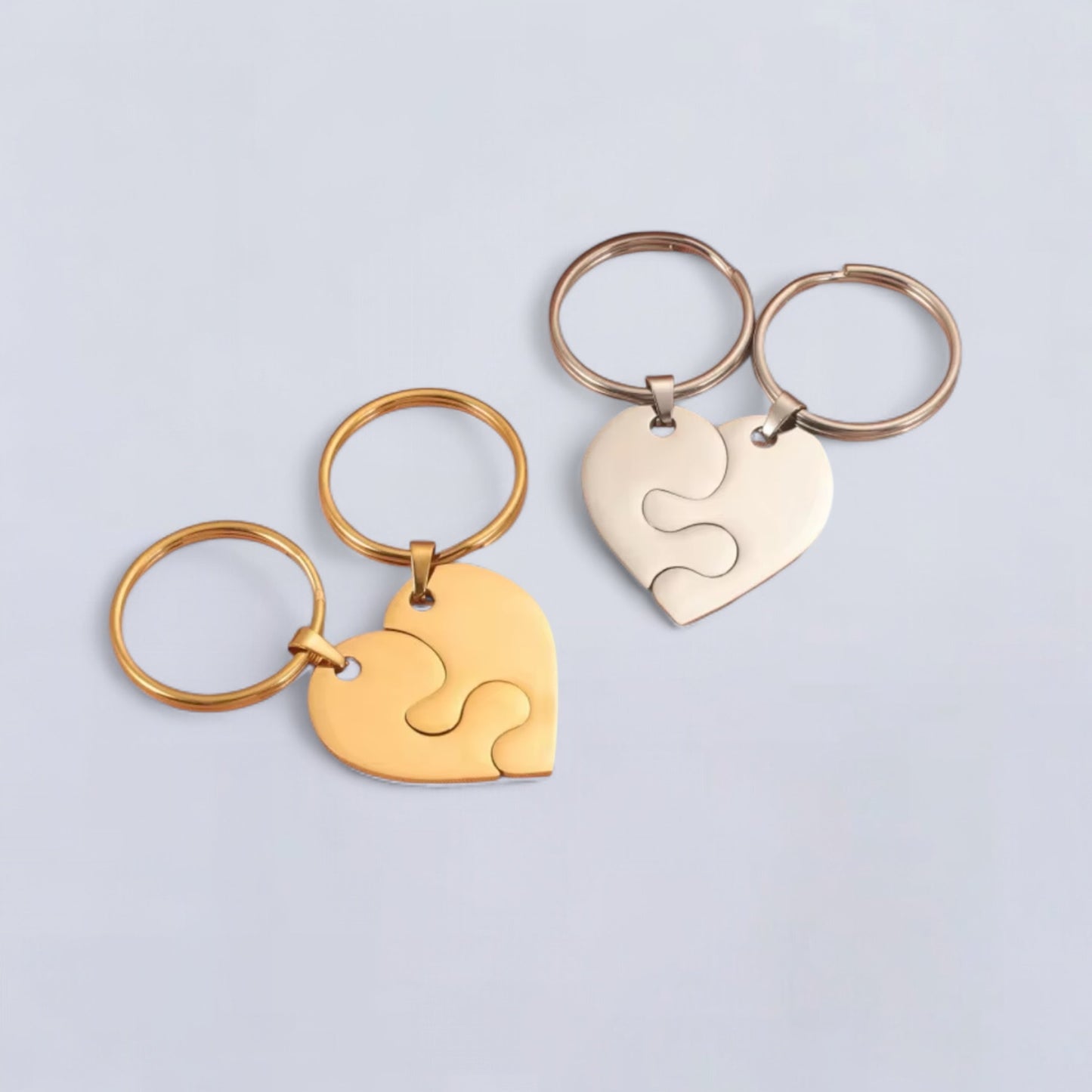 Set de Llavero para novios,amigas, familia, regalo perfecto para cumpleaños, estilo corazón, para el día del amor, día del padre, Springtok, nuevo hogar, accesorios para hombres y mujeres, diversión al aire libre, acero inoxidable