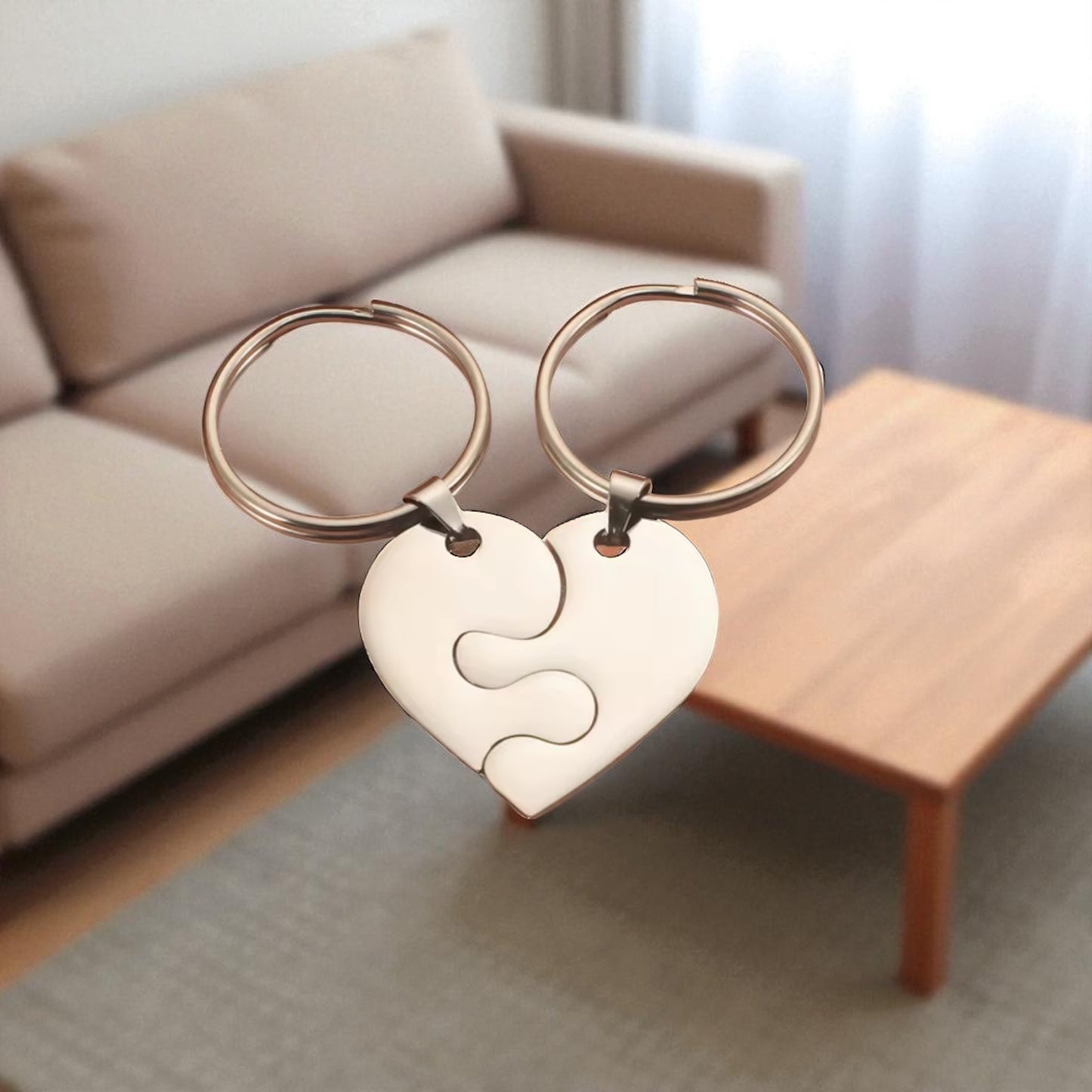 Set de Llavero para novios,amigas, familia, regalo perfecto para cumpleaños, estilo corazón, para el día del amor, día del padre, Springtok, nuevo hogar, accesorios para hombres y mujeres, diversión al aire libre, acero inoxidable