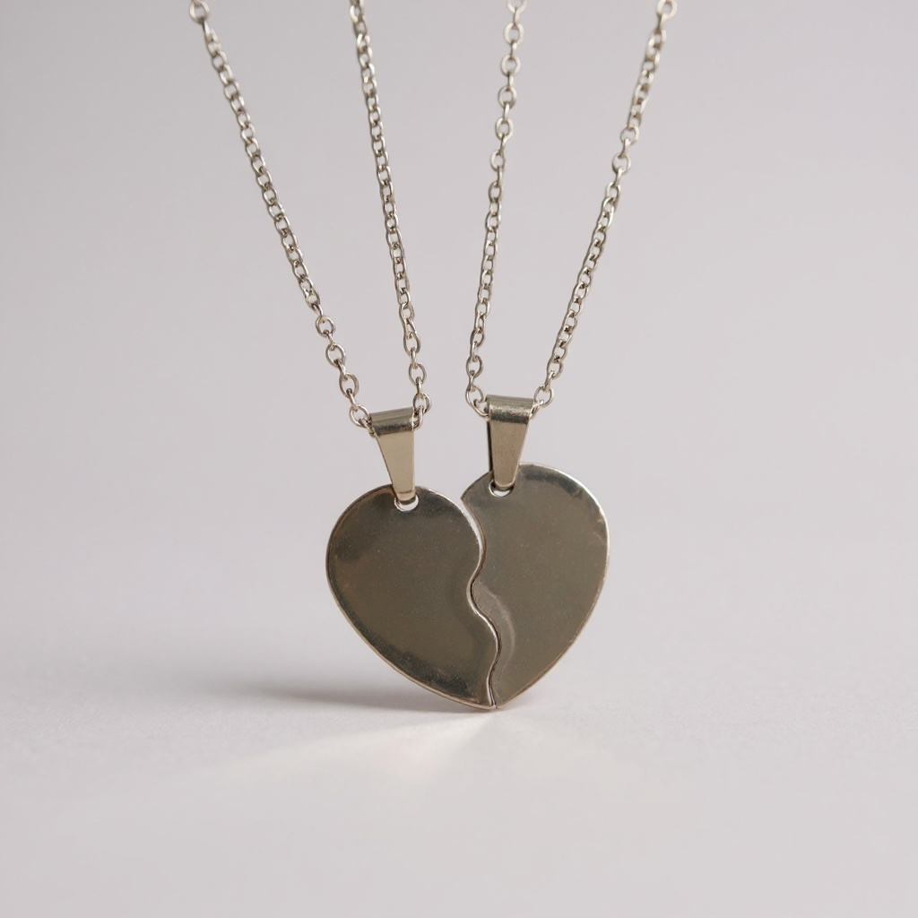 Cadena de eslabones Didiray con forma de medio corazón bañada en oro de 14 quilates. Acabado premium. Brillo duradero. Joyería resistente. Regalo personalizado perfecto para parejas, amigos y familiares.