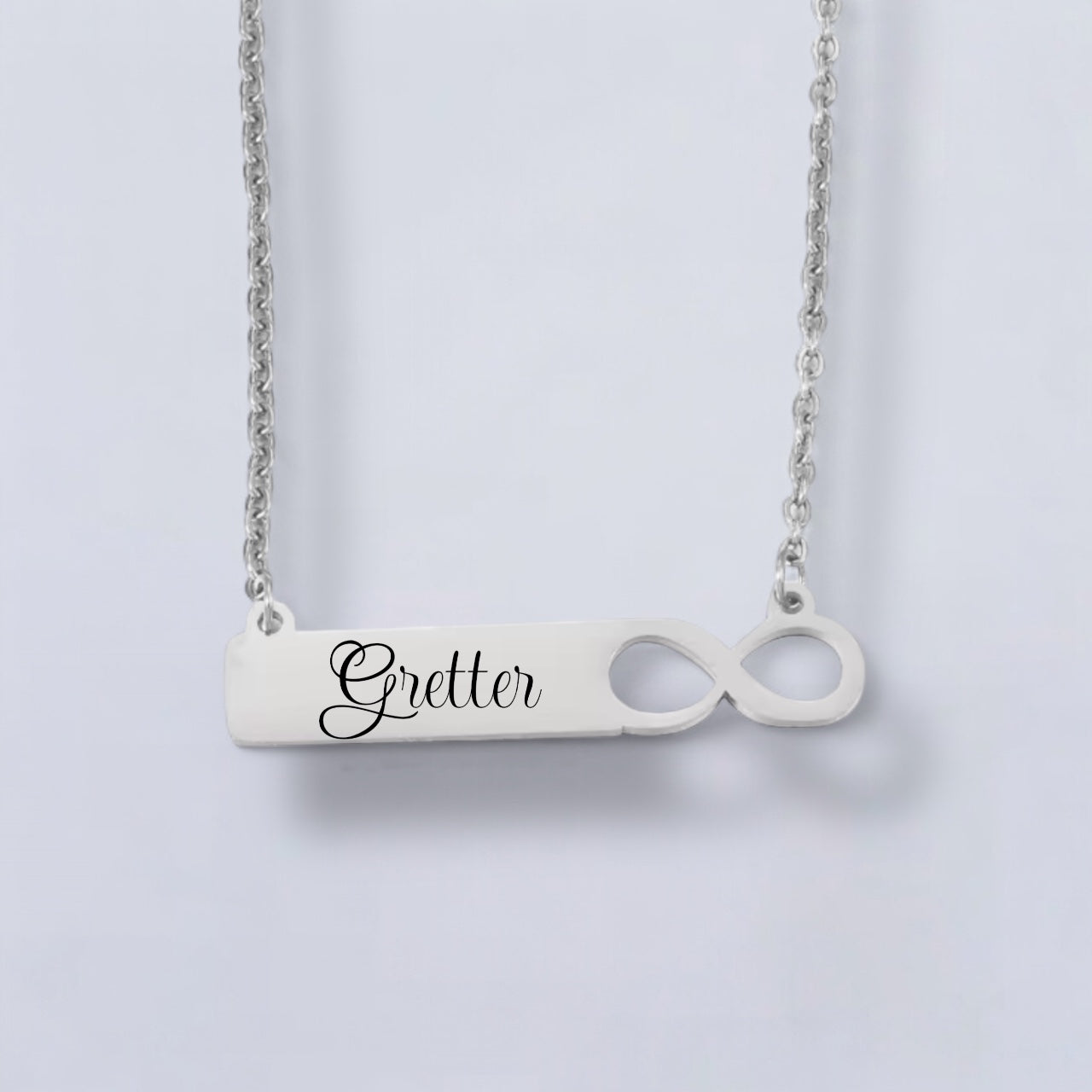 Didiray Cadena con colgante de infinito  bañada en oro de 14 k para personalizar con nombre. Acabado reforzado de primera calidad. Joyas con brillo duradero.Regalo perfecto