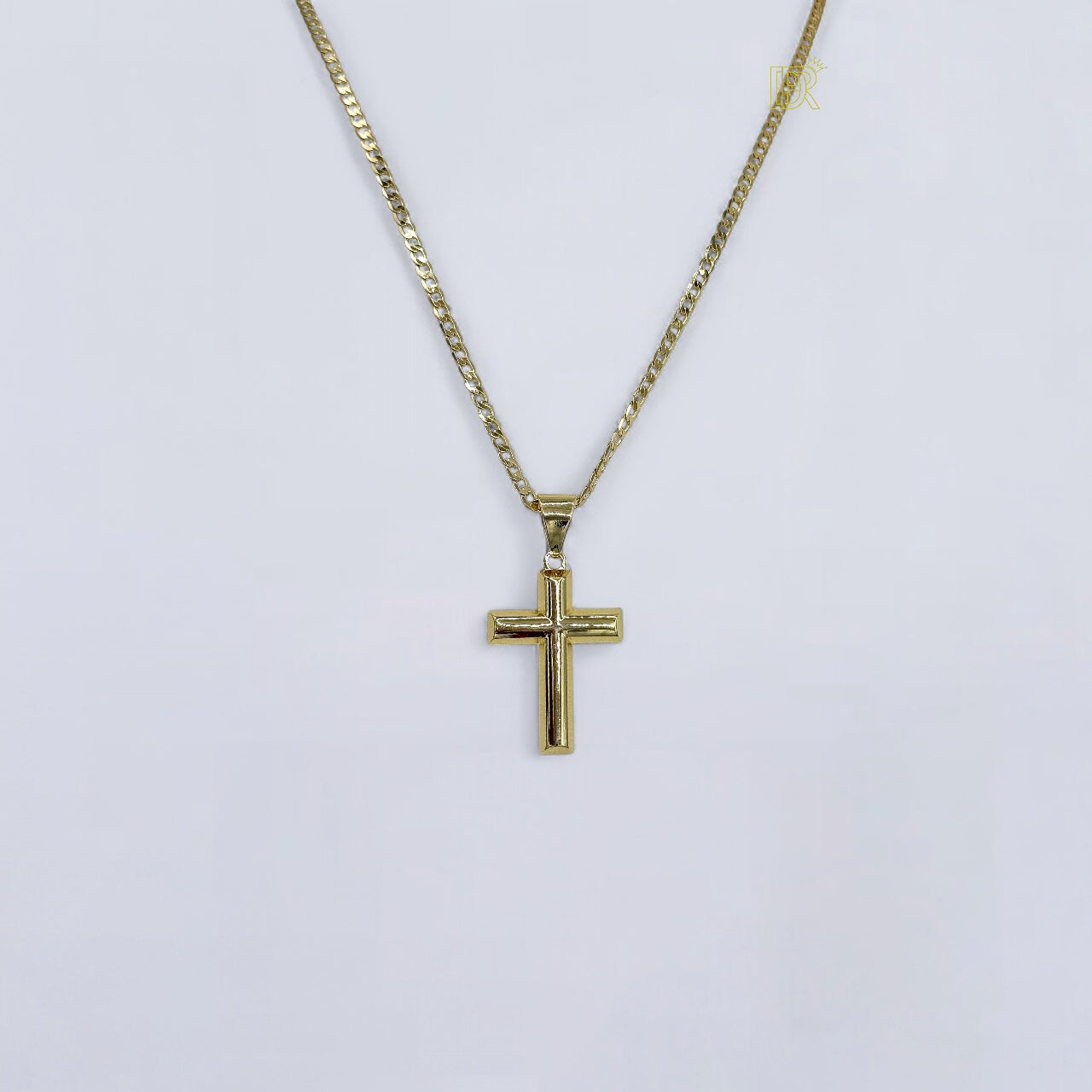 DIDIRAY CADENA UNISEX CON DIJE EN FORMA DE CRUZ  BAÑADO EN ORO DE 14 QUILATES CON LACA PROTECTORA DE PRIMERA CALIDAD,PARA USO DIARIO