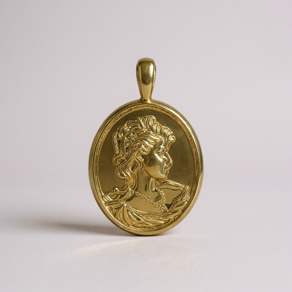 Colgante de reina de estilo vintage DIDIRAY chapado en oro de 14 k con laca protectora de alta calidad para uso diario. Elegancia atemporal.