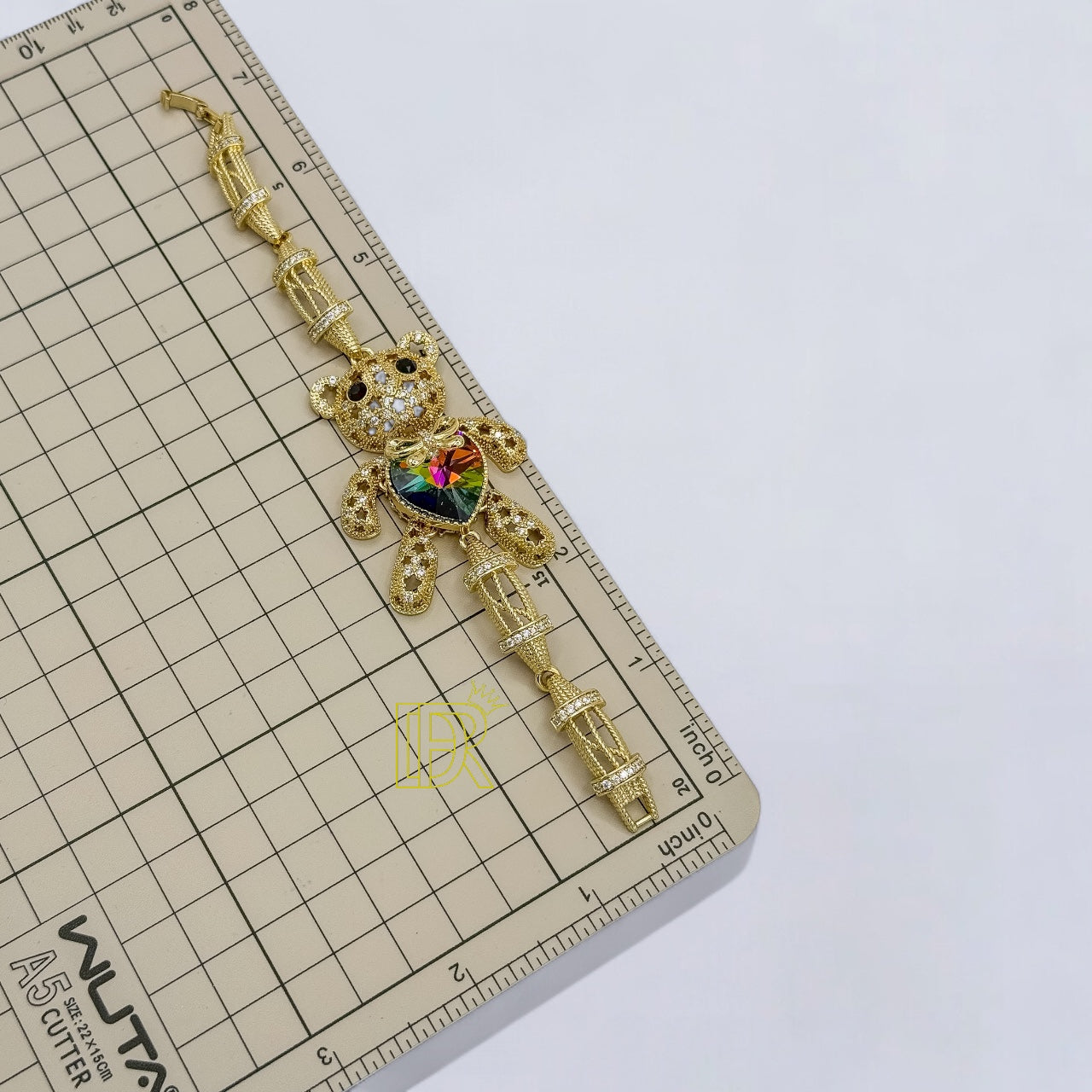 Pulsera de oso DIDIRAY para mujer, chapada en oro de 14K con laca protectora de alta calidad para uso diario. Joyas elegantes y duraderas.