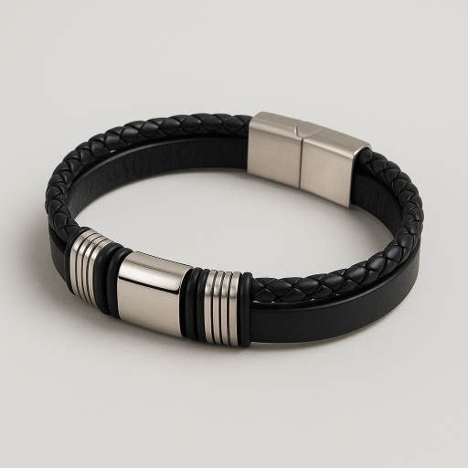 Pulsera de Cuero y Acero