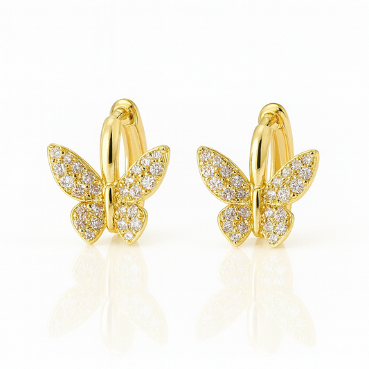Pendientes de mariposa para mujer DIDIRAY chapados en oro de 14K con perlas naturales. Elegantes, lujosos, delicados, femeninos, con brillo duradero. El regalo perfecto.