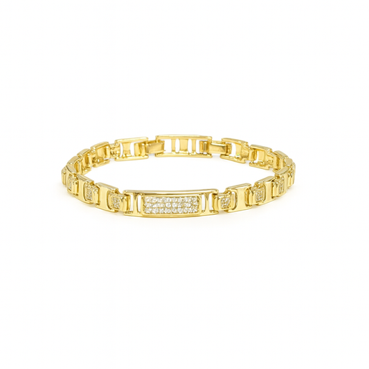 Pulsera Didiray estilo reloj, chapada en oro de 14k,chapado de metal duradero, diseño moderno para uso diario, varios tamaños: 7 a 7 1/2 pulgadas.
