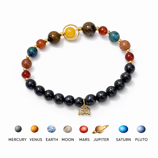 Pulseras de piedras de los chakras con ojo de tigre y signo del zodíaco, con cuentas y cordón elástico, perlas naturales, constelaciones, unisex, para hombres y mujeres.