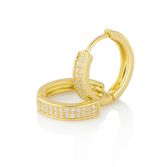 Pendientes de aro para mujer DIDIRAY chapados en oro de 14k con circonitas cúbicas, brillo duradero, acabado de primera calidad, diseño moderno, regalo perfecto.