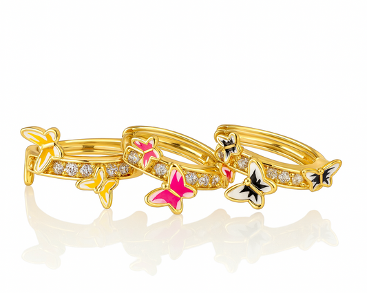 Pendientes de mujer con detalles de mariposa en 3D, chapados en oro de 14 quilates, acabado reforzado de primera calidad, brillo duradero, regalo perfecto.