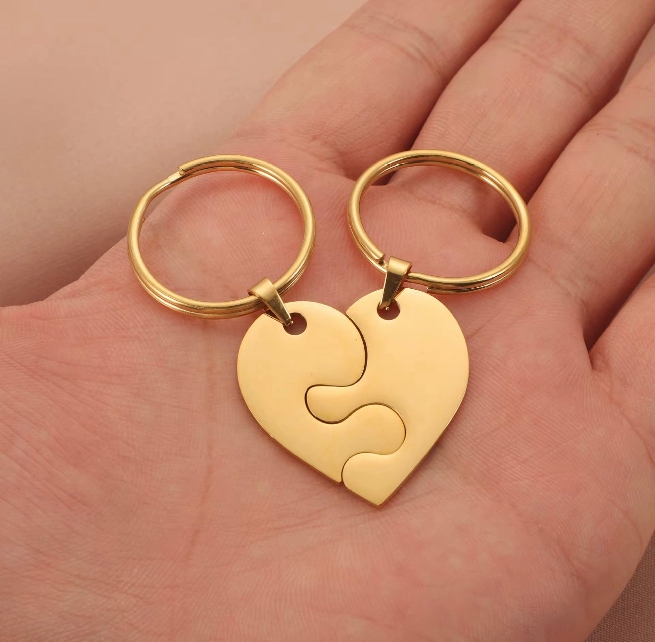 Set de Llavero para novios,amigas, familia, regalo perfecto para cumpleaños, estilo corazón, para el día del amor, día del padre, Springtok, nuevo hogar, accesorios para hombres y mujeres, diversión al aire libre, acero inoxidable