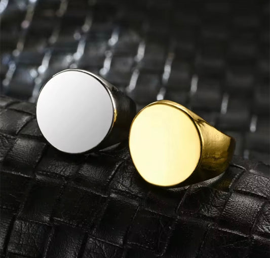 Didiray Anillo liso de Acero inoxidable para Hombre y mujer con logotipo Personalizado banado en Oro y Plata para joyería de Moda