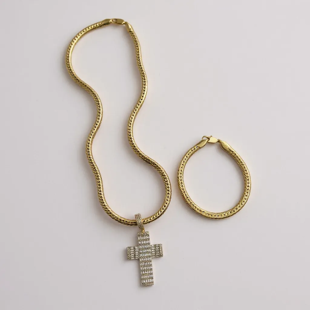 Juego de gargantilla didiray chapada en oro de 14k con colgante Acabado y durabilidad premium Brillo duradero