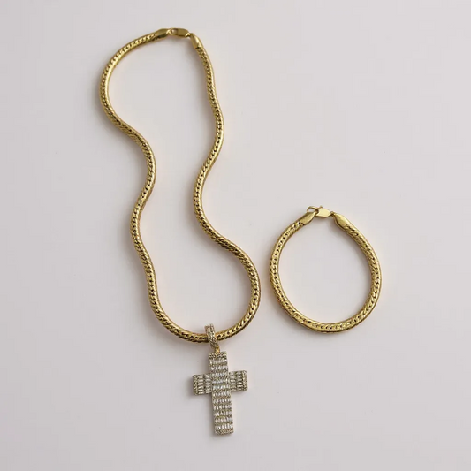 Juego de gargantilla didiray chapada en oro de 14k con colgante Acabado y durabilidad premium Brillo duradero