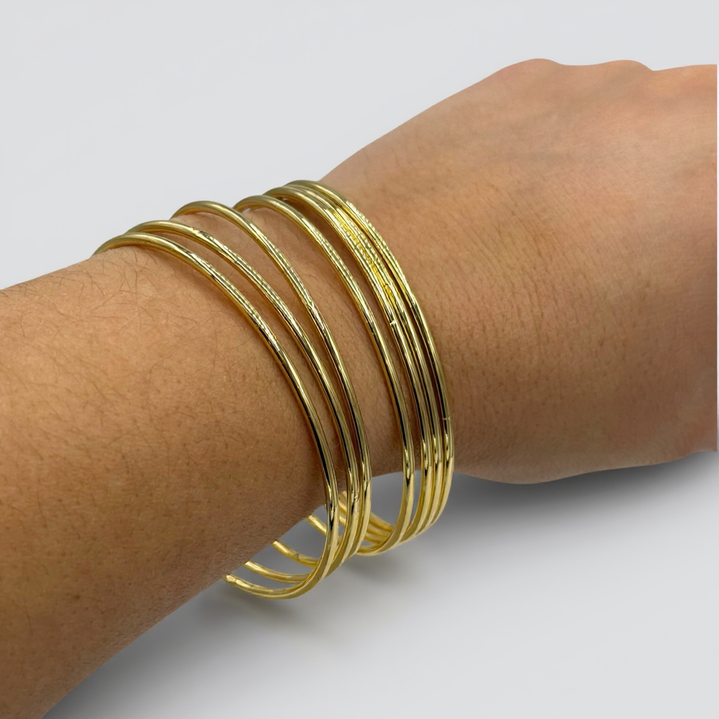 DIDIRAY chapada en oro de 14 k, set de 7 pulseras ,semanario unisex acabado premium reforzado, joyería de brillo duradero.