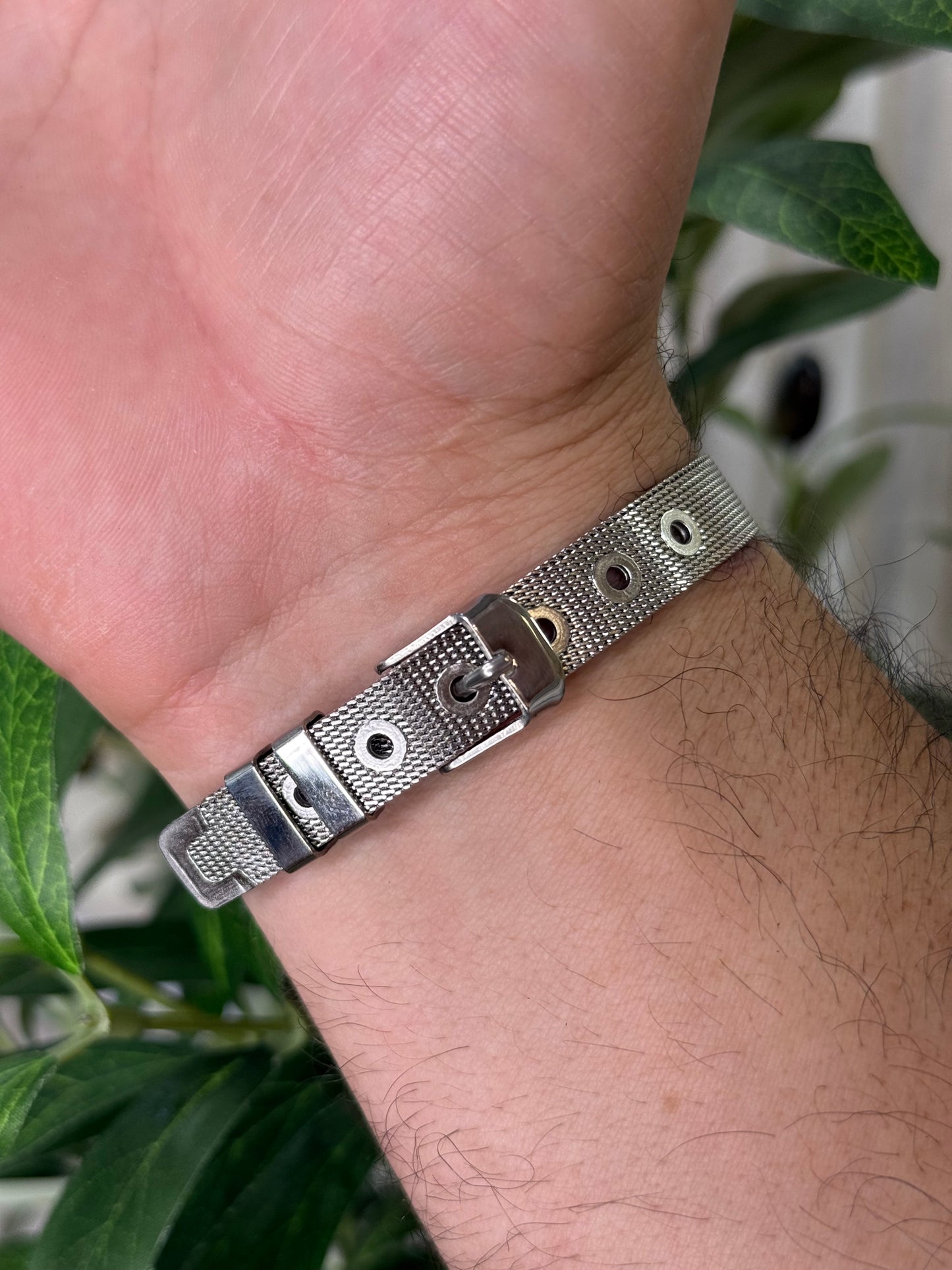 Didiray Pulsera de hombre con correa de malla de acero inoxidable para hombre, pulsera personalizada para cumpleaños, aniversarios, regalos.