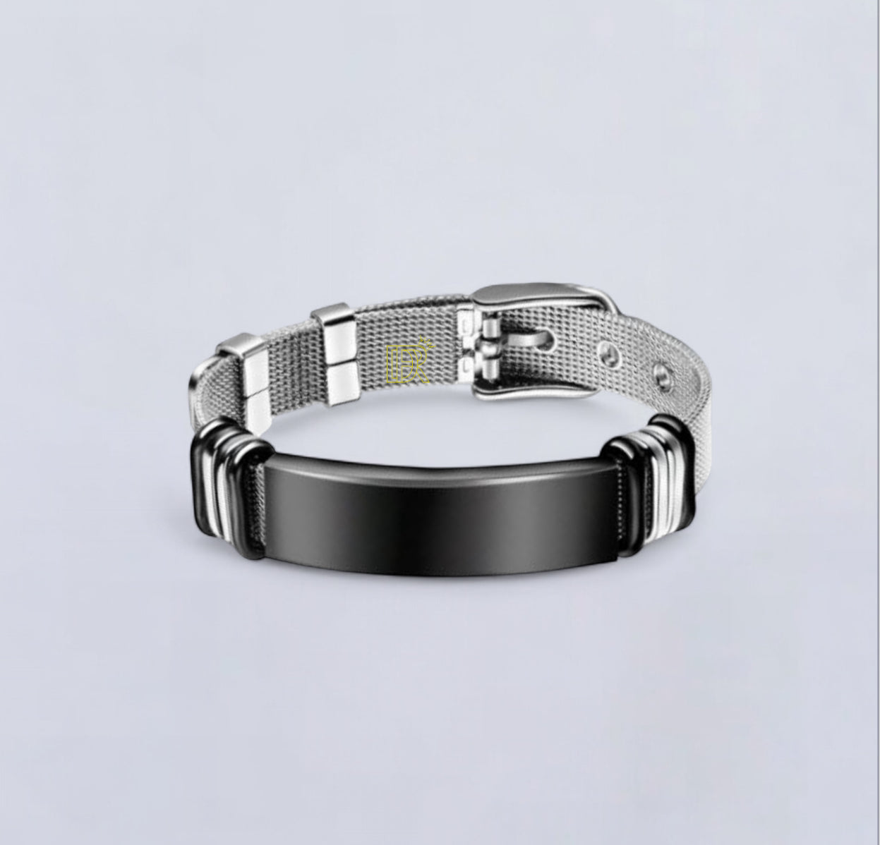 Didiray Pulsera de hombre con correa de malla de acero inoxidable para hombre, pulsera personalizada para cumpleaños, aniversarios, regalos.