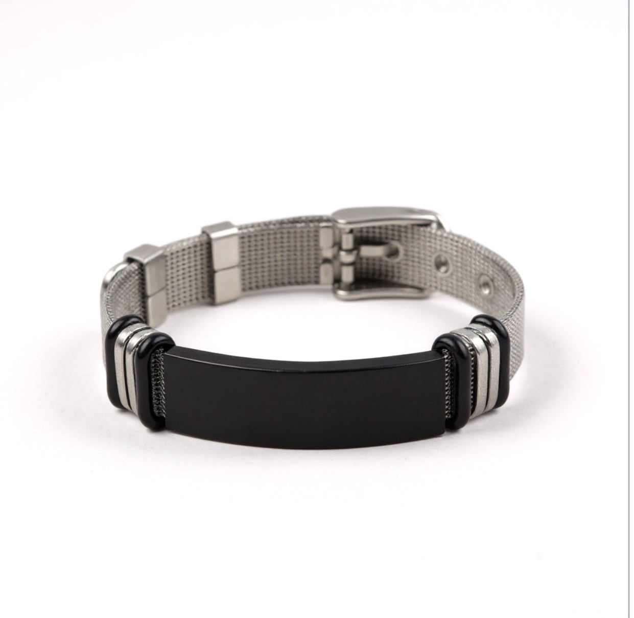 Didiray Pulsera de hombre con correa de malla de acero inoxidable para hombre, pulsera personalizada para cumpleaños, aniversarios, regalos.