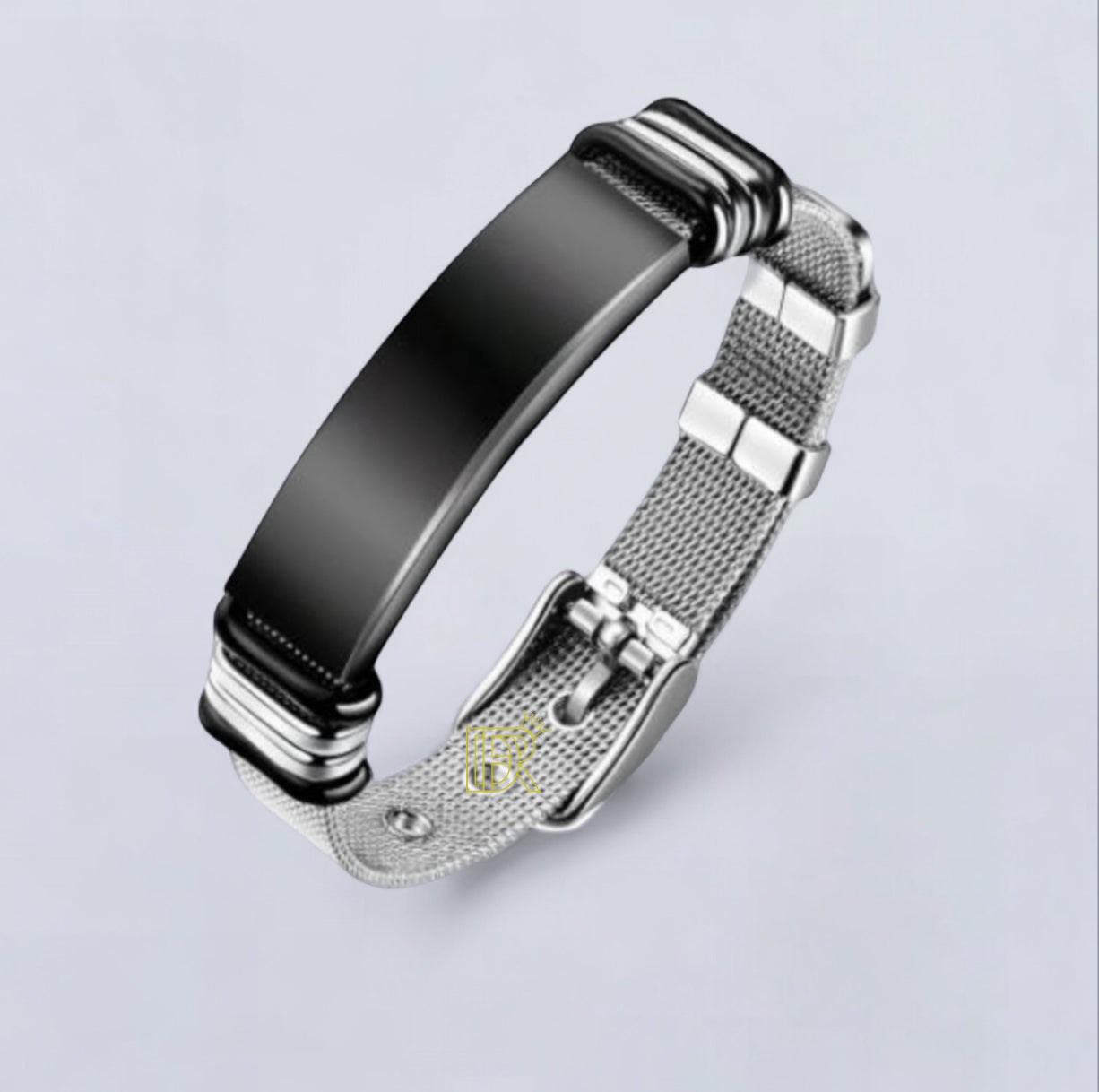 Didiray Pulsera de hombre con correa de malla de acero inoxidable para hombre, pulsera personalizada para cumpleaños, aniversarios, regalos.