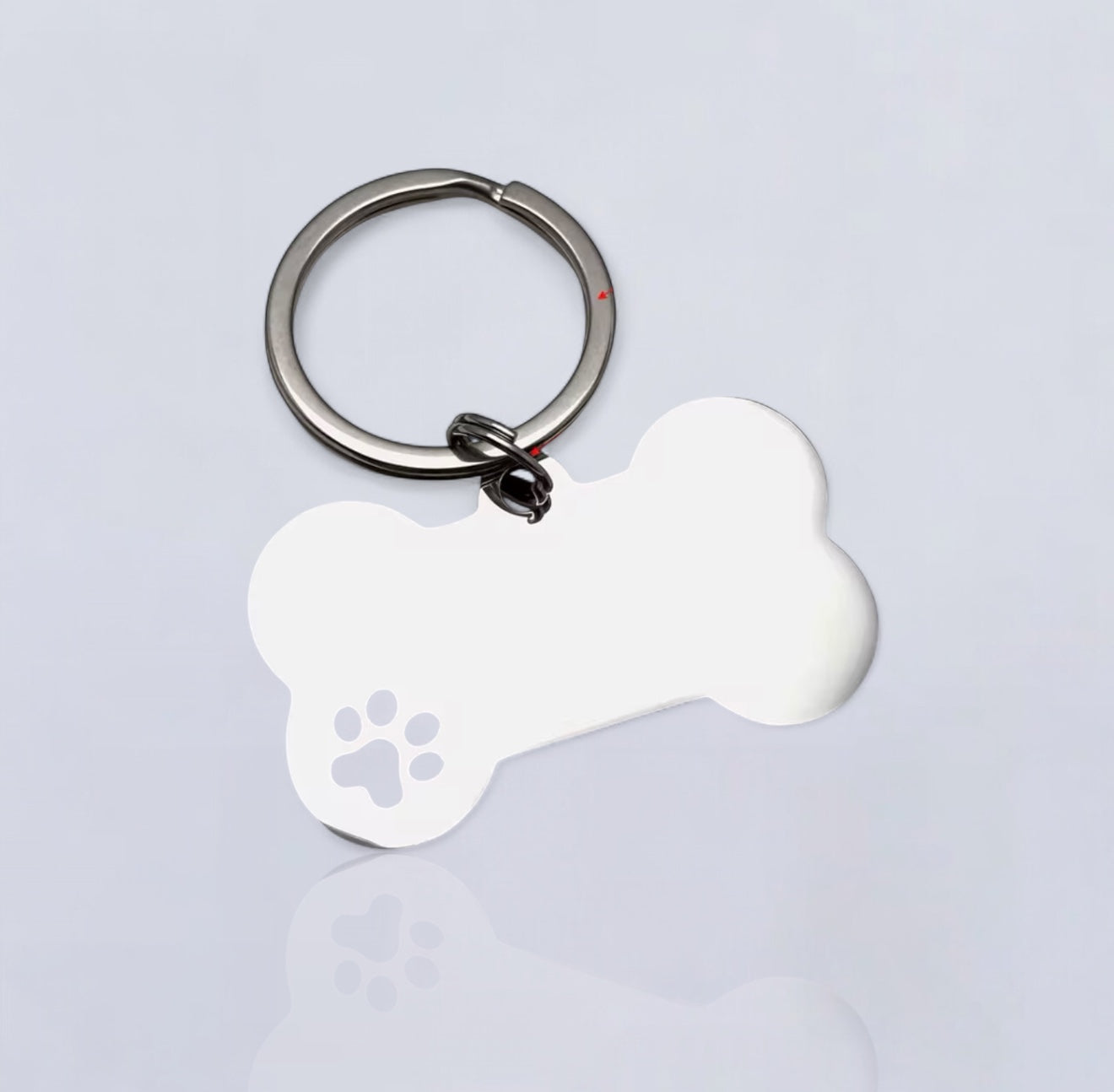 Etiqueta de identificación para mascotas de acero inoxidable, etiqueta personalizada para perros y gatos, texto personalizado grabado en ambos lados en hueso o figura de gato