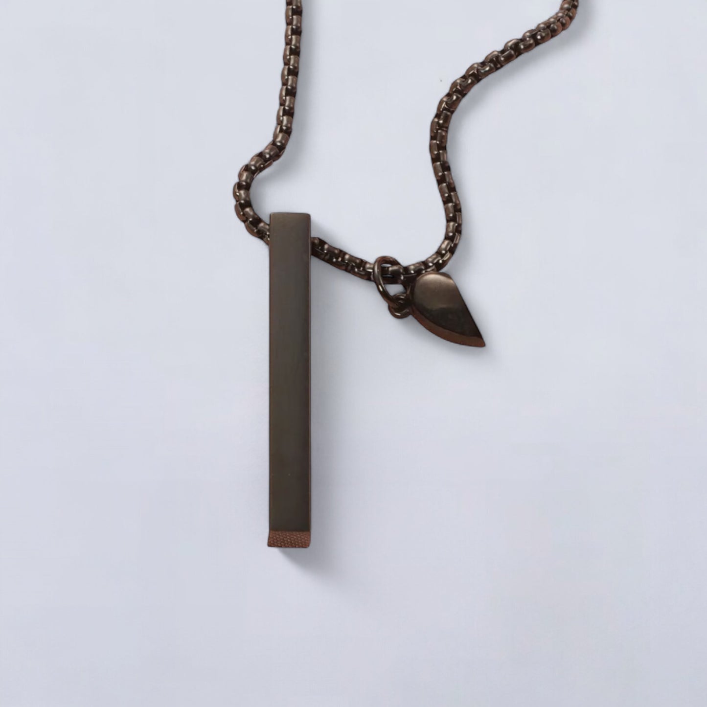 Didiray  gold plated collar de acero inoxidable con dije palo para personalizar con  corazon 3d, para pareja , amigas ,familia.