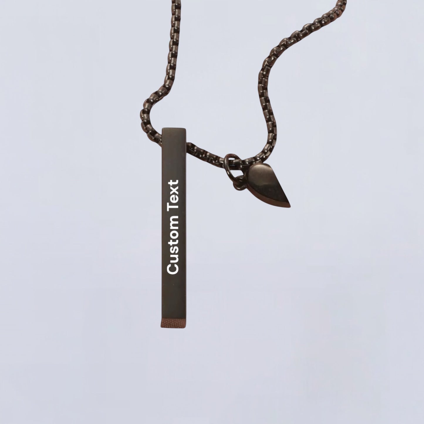 Didiray  gold plated collar de acero inoxidable con dije palo para personalizar con  corazon 3d, para pareja , amigas ,familia.