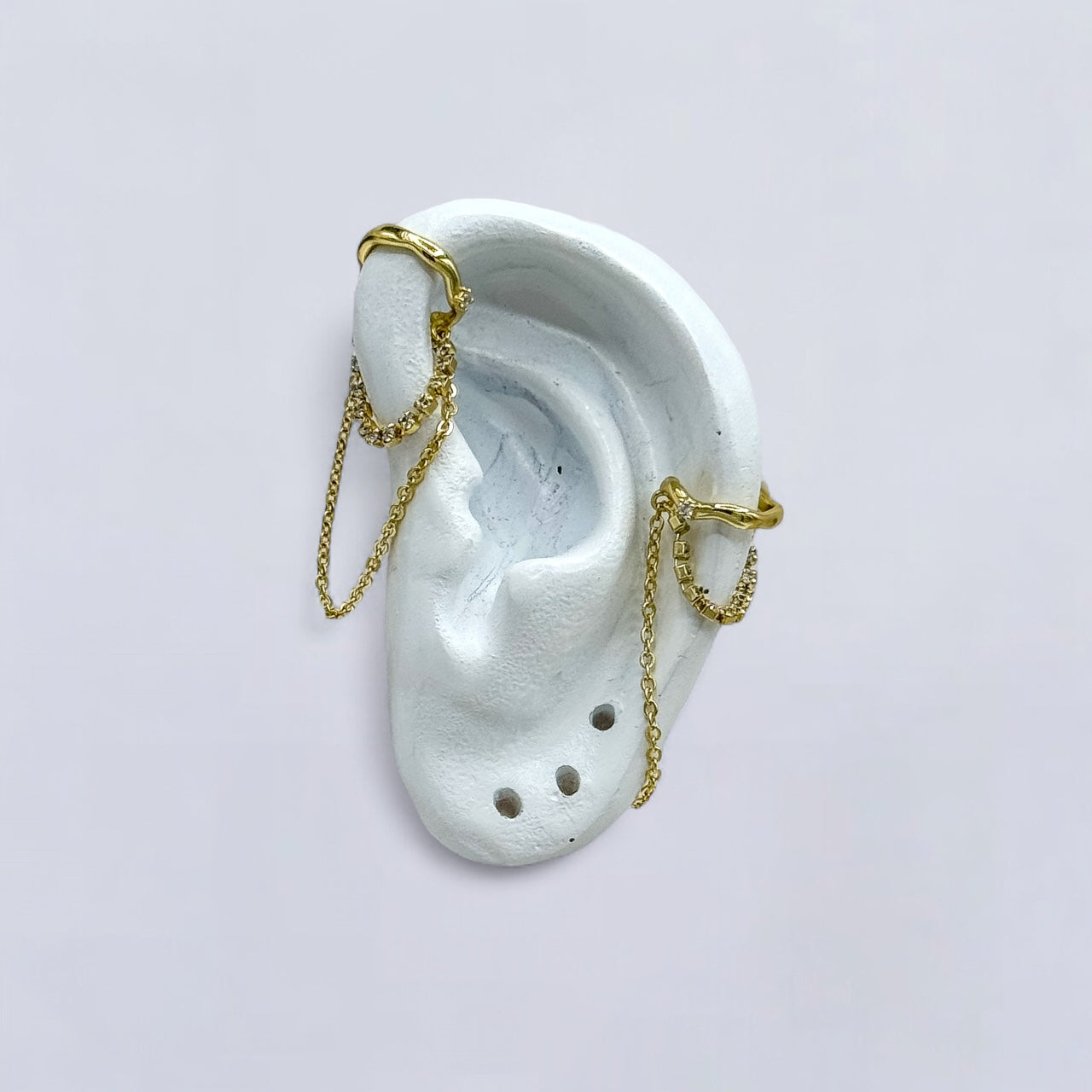 DIDIRAY - Pendientes de moda chapados en oro de 14 quilates para mujer, pendientes con clip para cartílago, sin perforaciones, joyería ligera con dije colgante, elegantes y con estilo.
