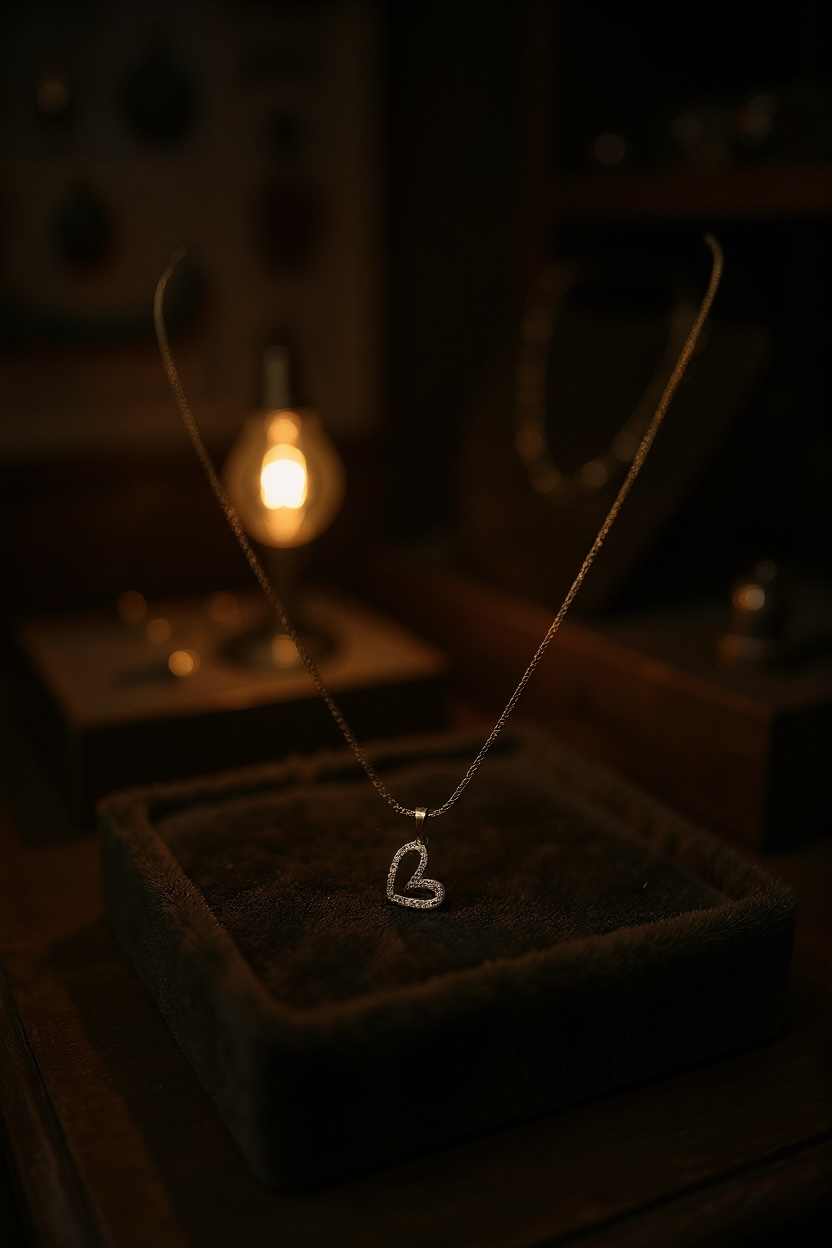 Cadena Didiray bañada en oro de 14 k con eslabón de cola de ratón y colgante de corazón con piedras de circonita Hipoalergénica